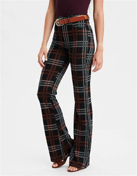 flare leg women plaid pantsuit.